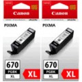 Canon PGI-670XL Twin Pack Black Ink Cartridge High Yield